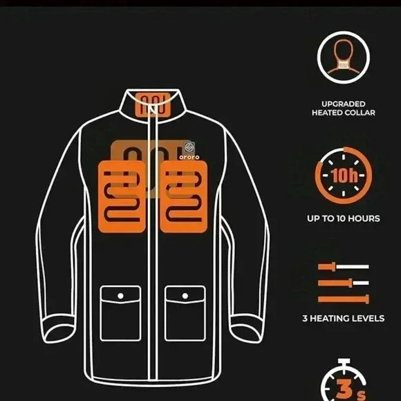 ORORO Women's Heated Parka Jacket with Thermolite Insulation - Picture 3 of 11